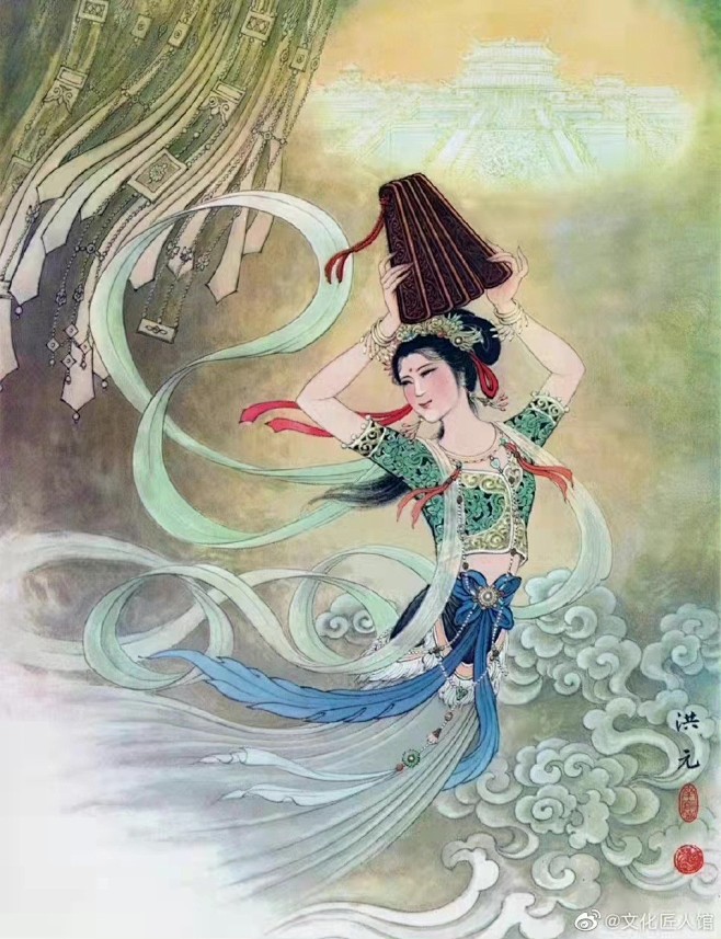 董洪元 《十二仙乐图》此挂历出版于1984年，如今存世极少。这套挂历中的飞天仙女一个个身姿摇曳，摆出种种乐器，或弹或吹或敲，音乐美和视觉美于 ...