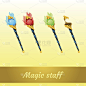 魔术师一套魔术工具，四根权杖