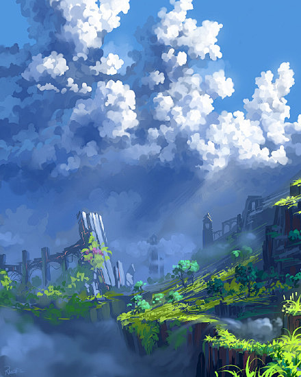 场景原画水彩绘画手绘cg场景原画手绘风格人物二次元美男美女萝莉插画