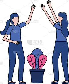 女人,盆栽植物,两个物体,人,春天,华丽的,自然美,清新,美,植物学
