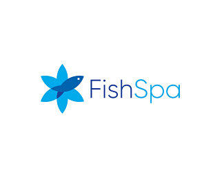 FishSpa标志 水疗馆logo 花朵...