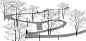 「岛」-  朴素主义和在地性的社区关系容器 | 贵阳中南·春风南岸 社区花园实践_空间 : 打破这一切的方式则是把挡土墙变成梯田，变成坡地与森林。 漂浮的桥连接了城市与社区，是建筑的延续，亦成为城市的公共艺术。 建造过程中，场地里原生的粗粝的岩石被保留下来，它垒成了…