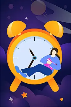 卡通节日世界睡眠日睡觉做梦熟睡梦境入眠睡眠想象扁平矢量插画插画下载