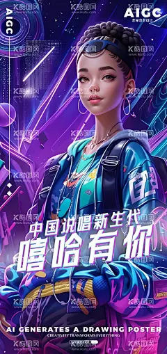 中国说唱海报  - 源文件下载【酷图网】海报,嘻哈,说唱,音乐,人物,