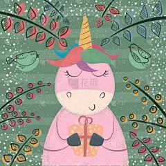 可爱的,独角兽,森林,巫术,华丽的,公主,樱桃,自然美,小的,动物