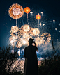 Photo by ペレー in 桑名市 水郷花火 with @_____maru___. May be an image of 1 person, sparkler and fireworks.