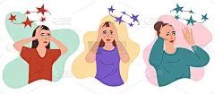 孤立对白色头晕，眩晕矢量插图。