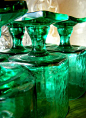 Emerald green glasses