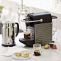 Stylish and ultra-compact, the Nespresso Pixie has big features for brewing one perfect cup of espresso at a time. Fully automatic brewing works exclusively with Nespresso's premium coffee capsules (an assortment of 16 is included) for locked-in freshness