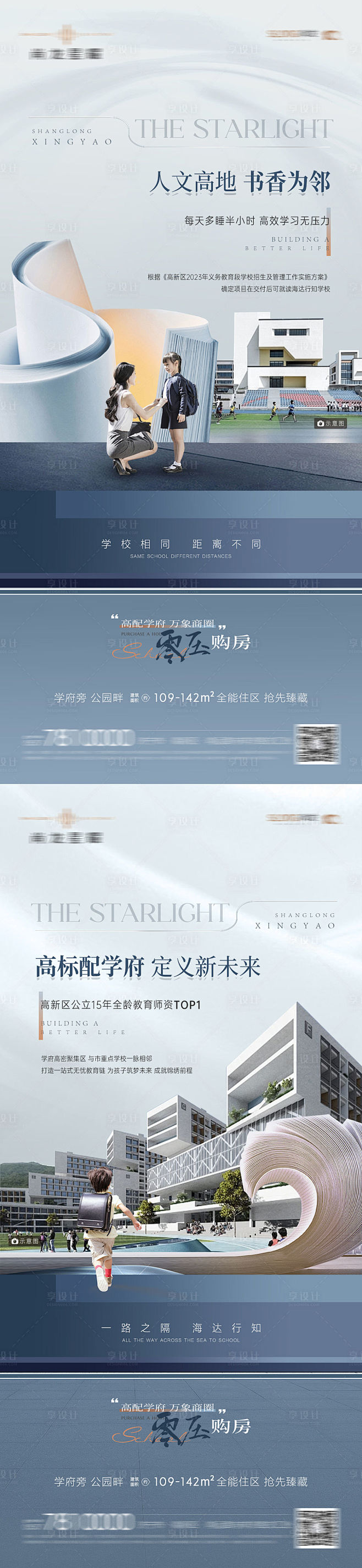 地产学区教育价值点海报-源文件