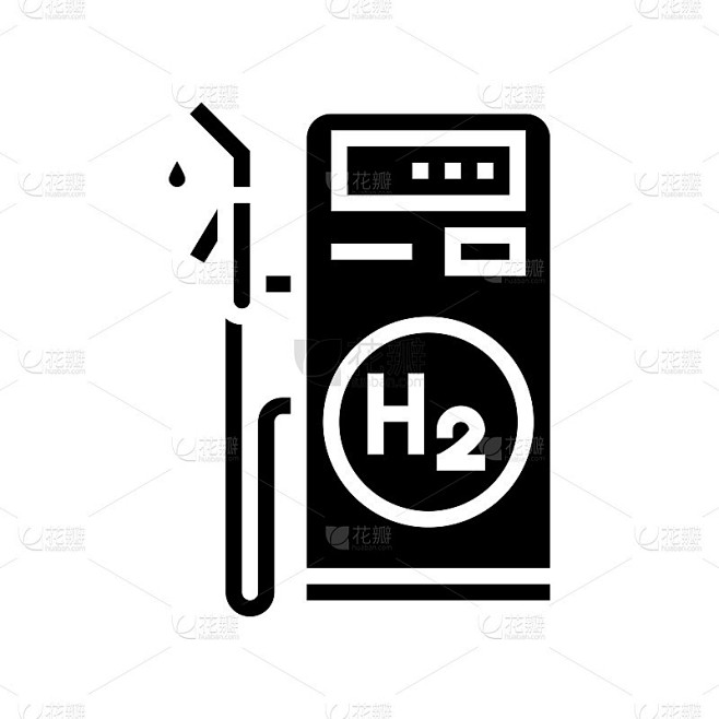 站氢字形图标矢量插图素材-花瓣网