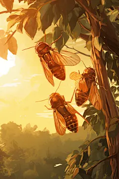 知了夏至插图元素