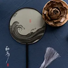 包邮 常雾阁 纯手工绘制团扇 单面绘扇 国画扇子 水墨手绘团扇-淘宝网