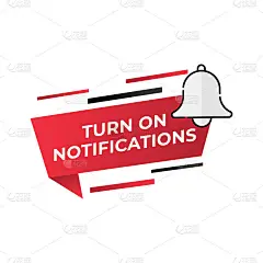 Turn On Notification button icon for social media.