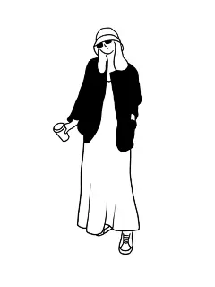极简手绘黑白人物ins风女生头像 (31)