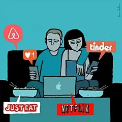 【插画设计】被手机绑定的生活，寓意深长~