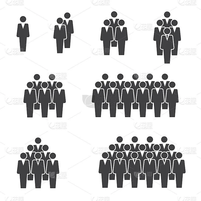 人们人群群图标在白色背景的图形和网页设计，现代简单的矢量标志。网络的概念。时髦的符号为网站设计网页按素材-花瓣网