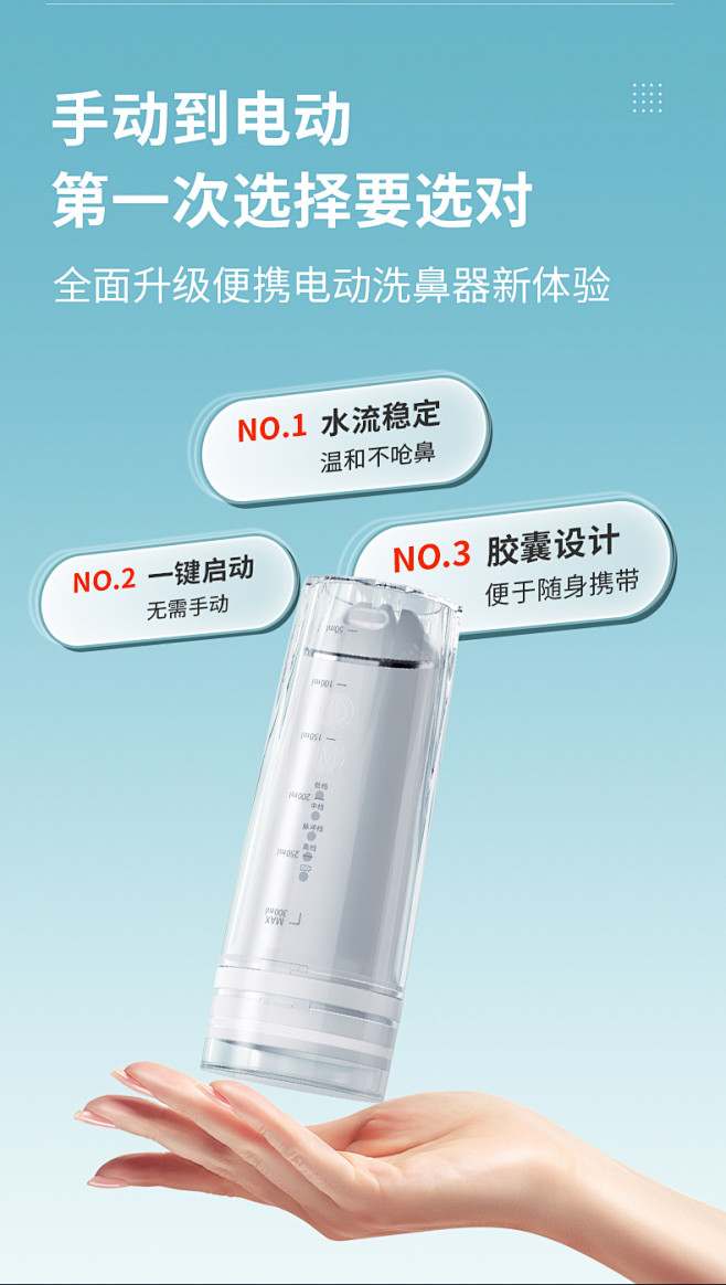 海氏海诺电动洗鼻器鼻腔冲洗器鼻炎鼻塞大人...
