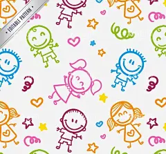 儿童绘画图案  - 源文件下载【酷图网】图案,学校,儿童,男孩,绘画,幼儿园,可编辑,绘制,绘图,