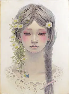 日本艺术家野実穂MihoHirano 带来的一组幻想插画，一组优雅的充满着梦幻色彩的，拥有风一样的曲线的概念手绘作品