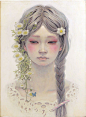 野実穂MihoHirano 风花雪月 概念插画欣赏 花 艺术插画 色彩 概念插画 日本 手绘 性感 女生 卡通 中国风 