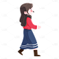 卡通感情人节女生元素贴纸 