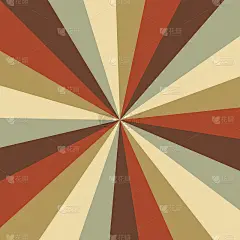 Sunburst背景矢量图案与复古调色板的漩涡径向条纹设计。古董或复古