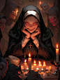 yokooouno_Vampire_girl_grinning_holding_her_cheeks_wearing_a_nu_796ad617-5a1e-4650-8738-8ba14b72fc2e