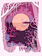 唯美卡通动物麋鹿梅花鹿插图插画剪纸创意PSD分层设计UI素材-淘宝网
