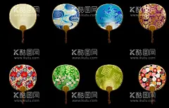手绘团扇  - 源文件下载【酷图网】手绘,绘画,古风,复古,传统,纹理,团扇,民间工艺,中式团扇,日式团扇,蒲扇,扇子,元素,素材,免扣,中国风,中国风设计,海报设计,
