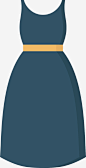 蓝色裙子装饰图标 https://88ICON.com 卡通可爱 矢量图案 彩色底纹 裙子 服装 女性