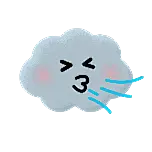 天气云朵吹风卡通