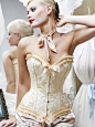 Ivory and gold corset