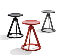 Swivel aluminium stool PITON™ by KNOLL_3