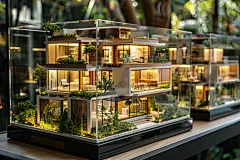 现代居住区沙盘房屋模型