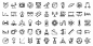 Physics icons set, outline style Premium Vector