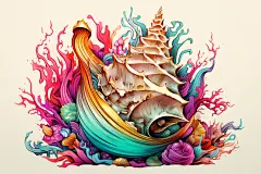 海马八爪鱼海底世界海洋生物插画