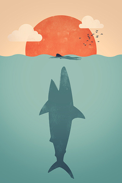 sharkattackartprint