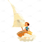 儿童节插画玩耍儿童人物贴纸元素素材