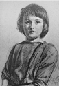 门采尔素描儿童肖像写生作品