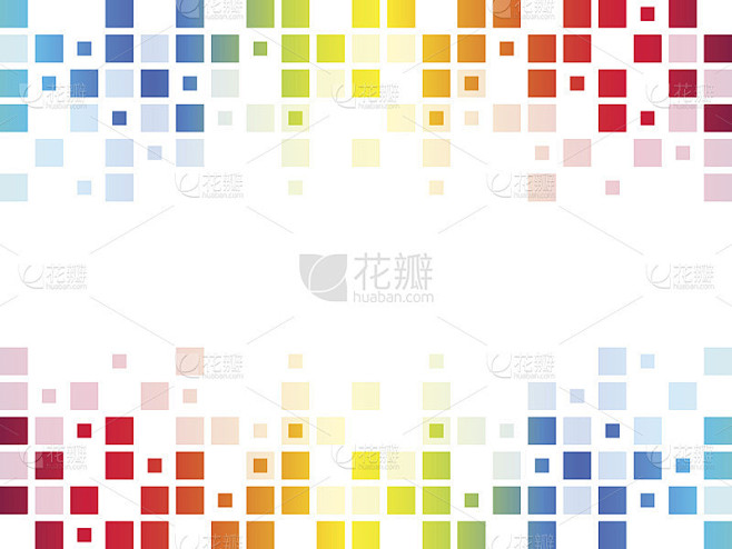 五颜六色的马赛克彩虹瓷砖或方块。