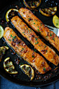 How to Make Easy Honey Garlic Salmon Recipe in skillet.