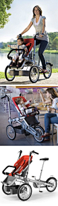 Combining two major trends in one — premium strollers and child carrier bikes // Award-winning design by Taga #productdesign