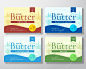 Milk butter dairy labels collection. abstract packaging design layouts set.