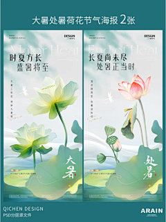 柒辰创意集市采集到夏天节气海报（小红书店铺）