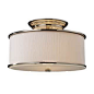 Lureau Polished Nickel 2-light Semi Flush Fixture