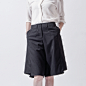限量定制原创时尚设计秋装新品女装 西装造型宽短裤 黑色半身裤裙 iohll 新款 2013