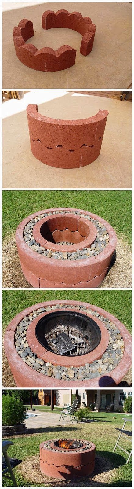 DIY fire pit using c...