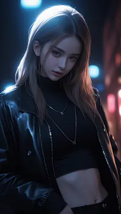 AI现代都市时尚女孩插画素材 游戏人物原画设计 卡通潮流角色临摹-淘宝网