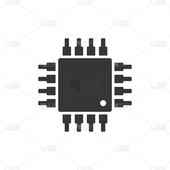 芯片 Cpu 微处理器图标。矢量
